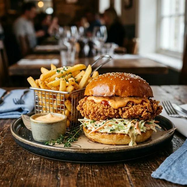 Bikin Nagih! Burger Chicken Crispy Dengan Isian Ayam Juicy